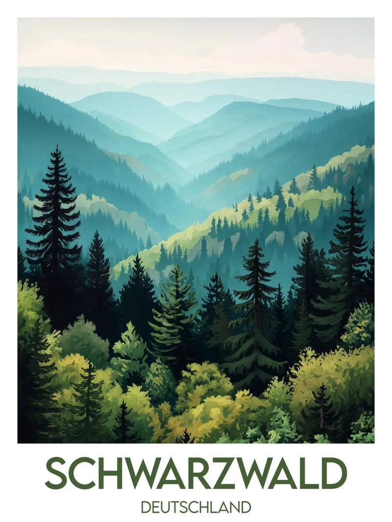Poster della foresta nera plexiglass da Frame the World