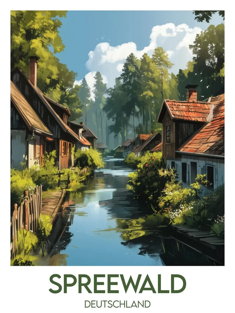 Affiche spreewald tela con Cornice a cassetta da Frame the World