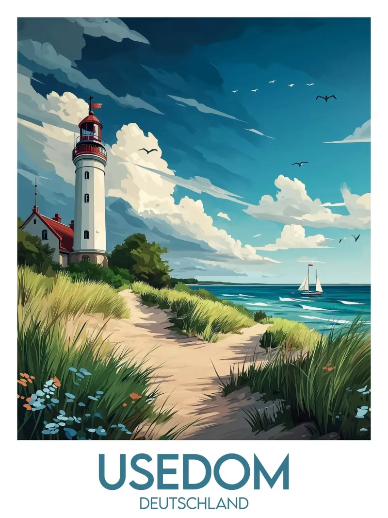 Affiche usedom tela con Cornice a cassetta da Frame the World