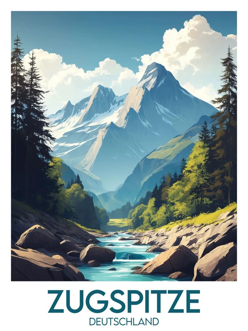 Affiche zugspitze Leinwand von Frame the World