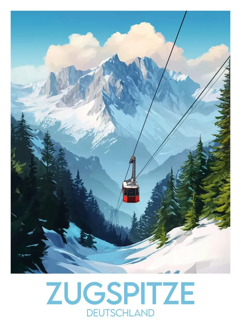 Luchtdruk zugspitze canvas met Baklijst van Frame the World