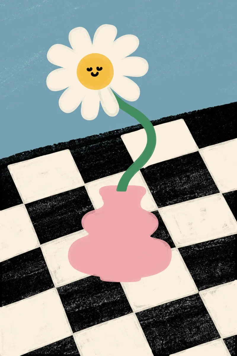Happy Flower, Happy Floor poster con telaio in plastica da KidzStudio
