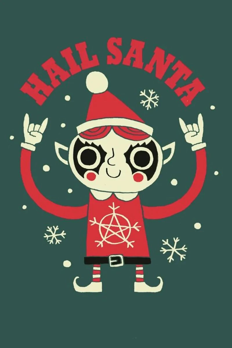 Hail Santa poster con telaio in legno da DinoMike