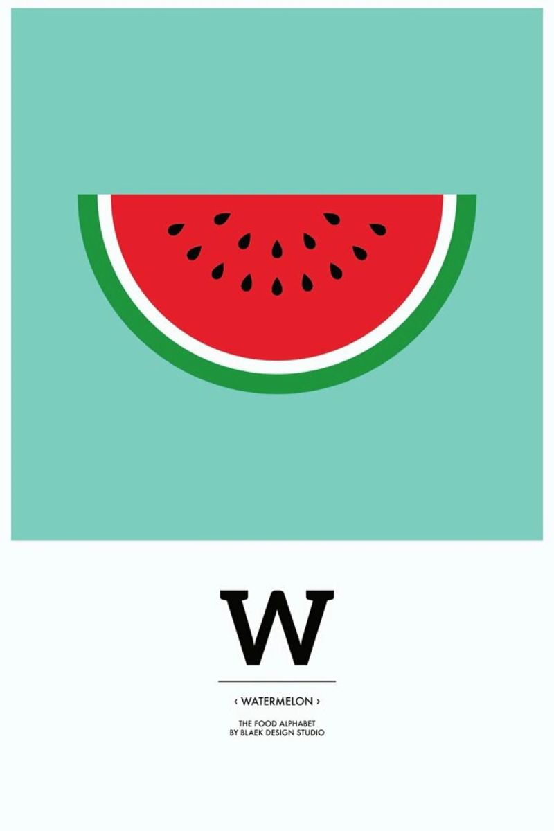 „The Food Alphabet“ - W like Watermelon poster by BLAEK Design Studio