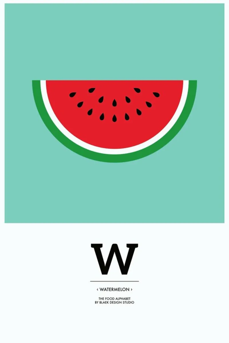 „The Food Alphabet“ - W like Watermelon pellicola backlit da BLAEK Design Studio