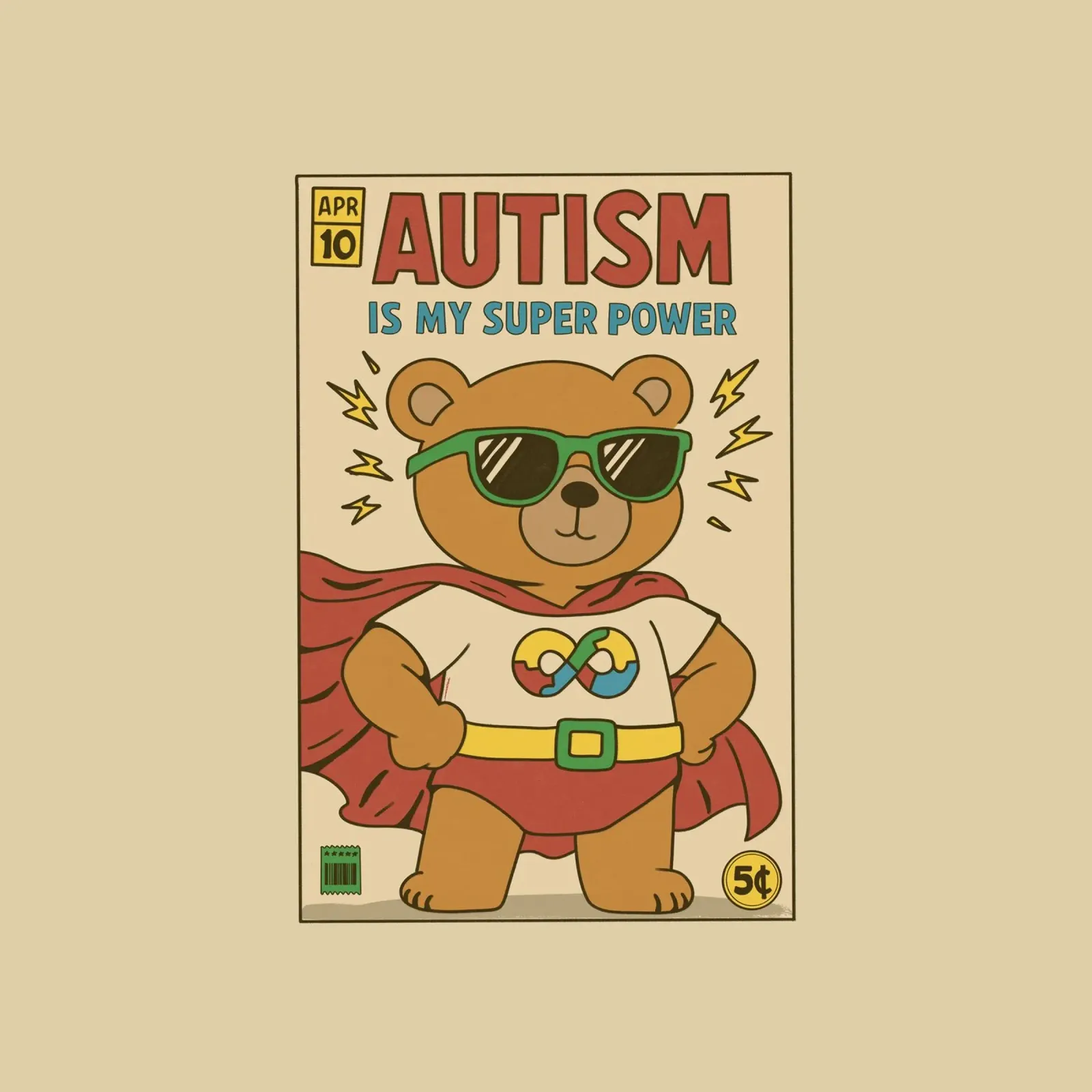 El autismo es mi superpoder lienzo con Marco flotante de Loobs