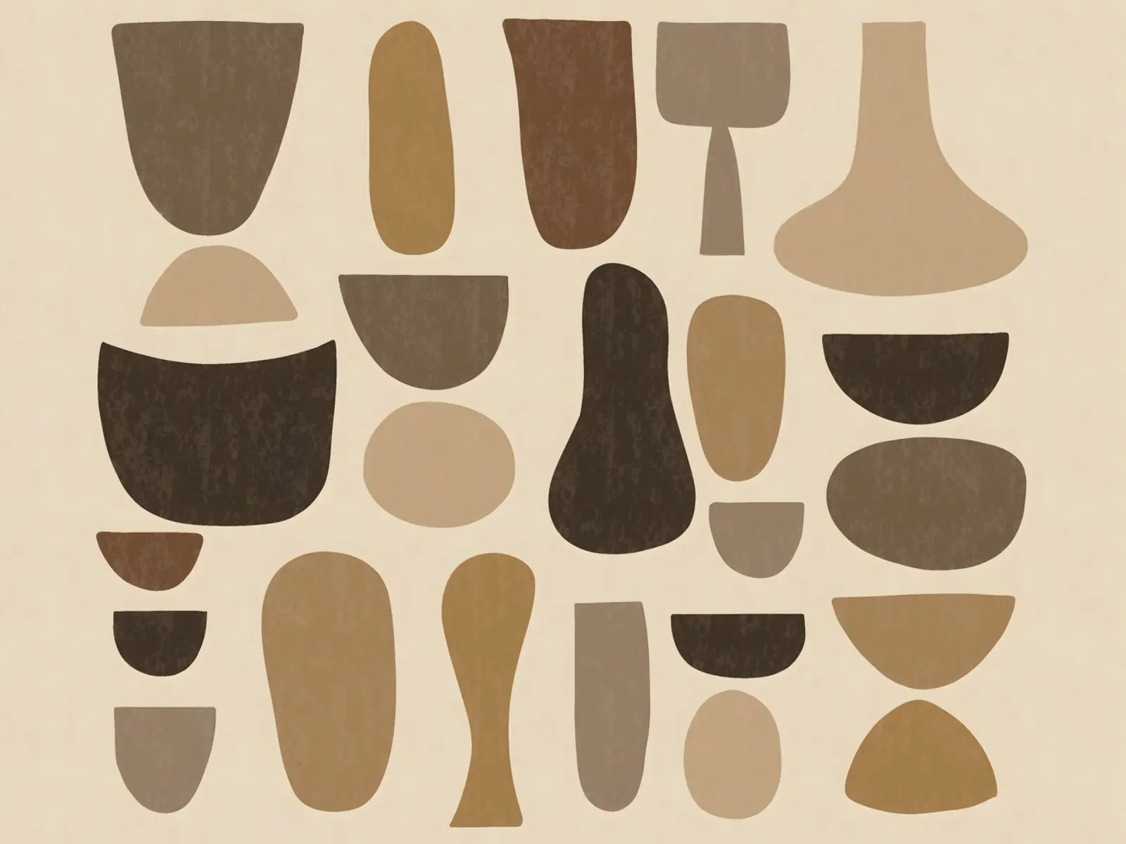 Abstract Organic Shapes in Browns alu-dibond by Gypsy Galleria