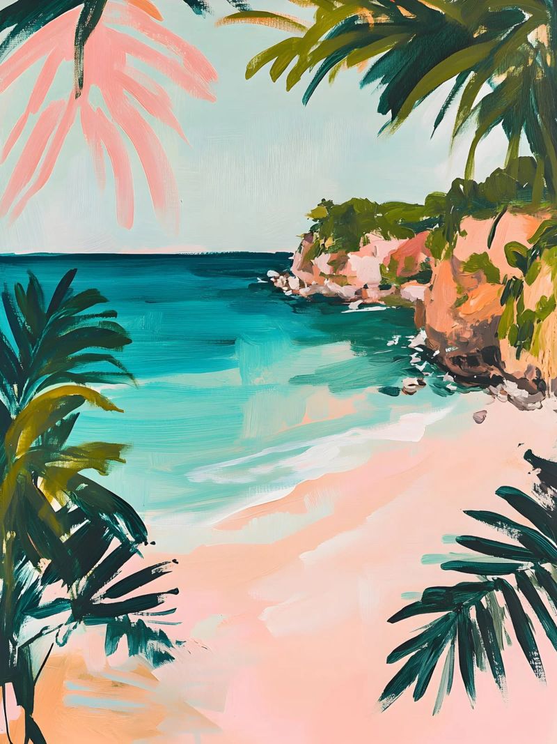 Pink Beach Leinwand von Gypsy Galleria