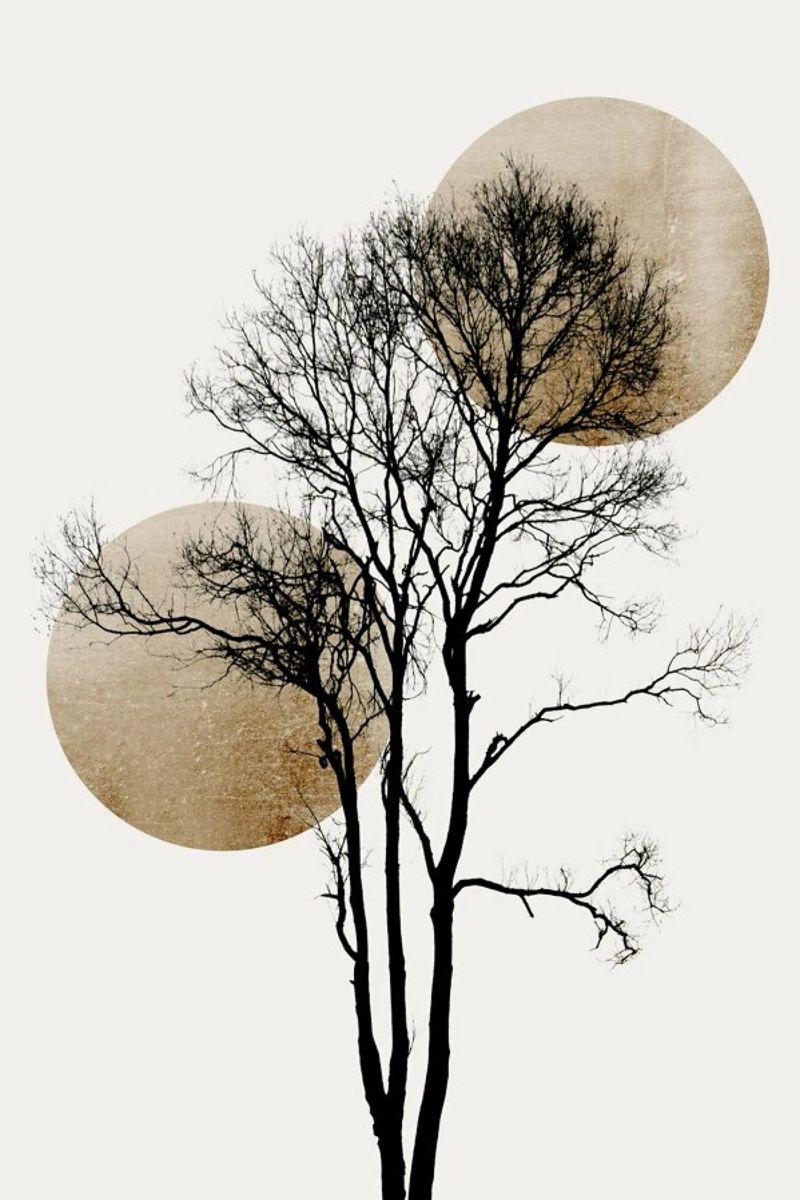 Sun And Moon Hiding Gold Poster von Kubistika
