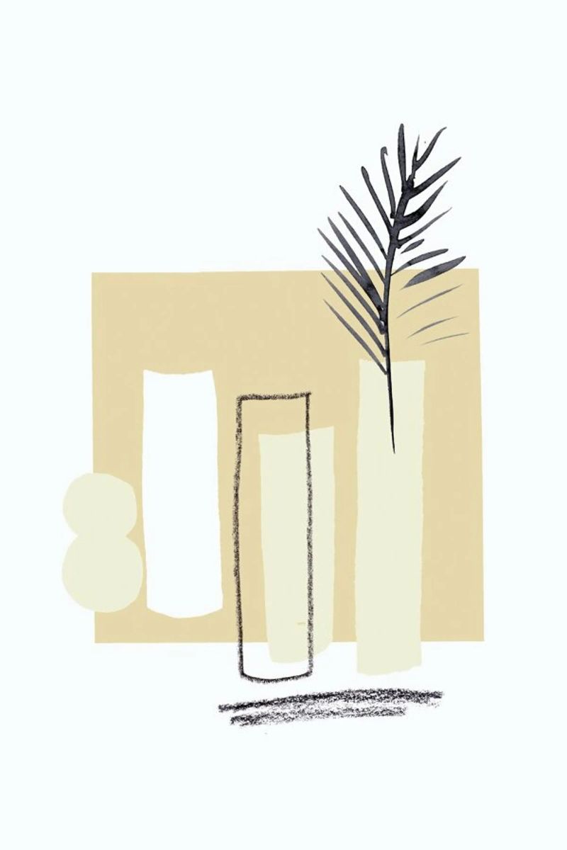 Plants in Vases 03 canvas van Farina Kuklinski
