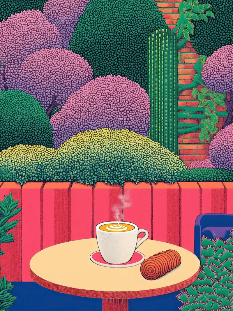 Cannella e caffè - Poster della cucina del caffè botanico pellicola backlit da Kaji