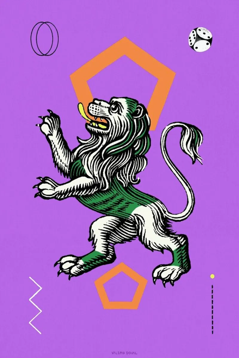 The Lion Tarot Card poster with aluminum frame by Kolorama