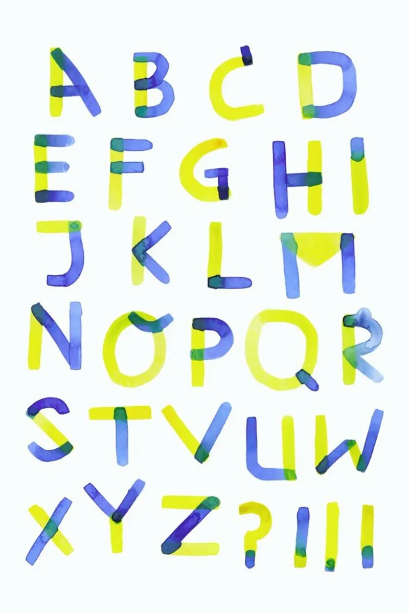 Colourful Alphabet pellicola backlit da Little Flourishes