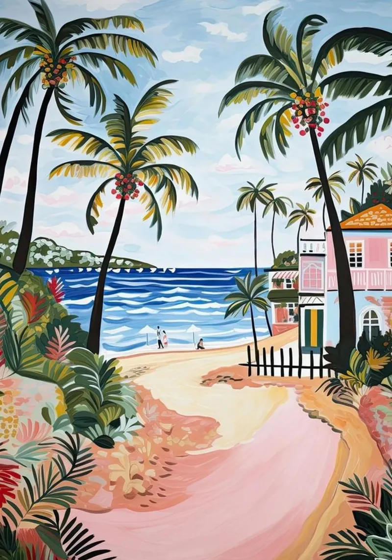 Palm Beach, Australia, Matisse And Rousseau Style pellicola backlit da Trending Art Company