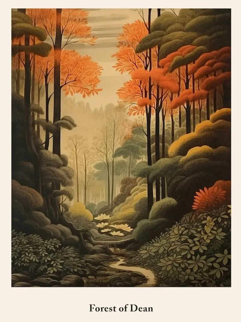 Forest of Dean poster con telaio in alluminio da Trending Art Company