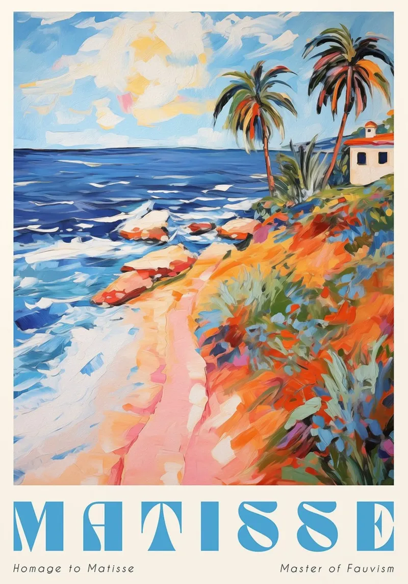Matisse Mediterranean poster con telaio in legno da Trending Art Company