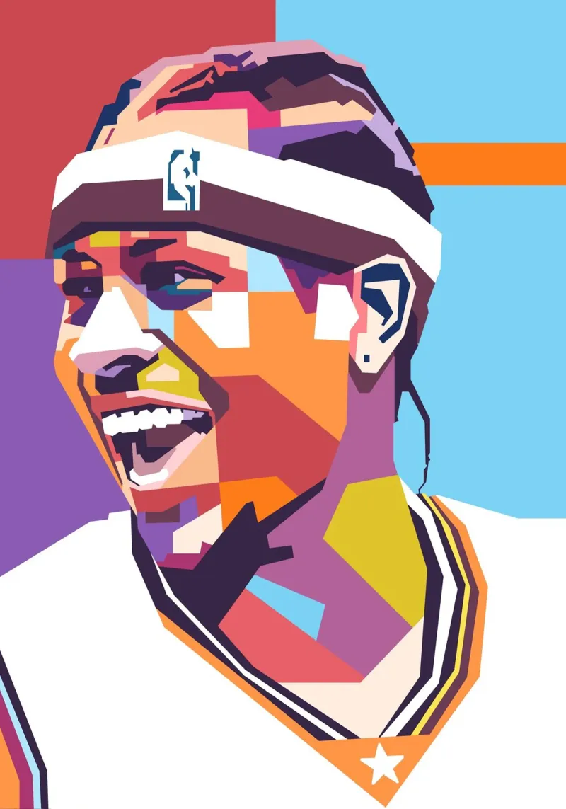 Allen Iverson leggenda del basket poster con telaio in legno da Hantamrata