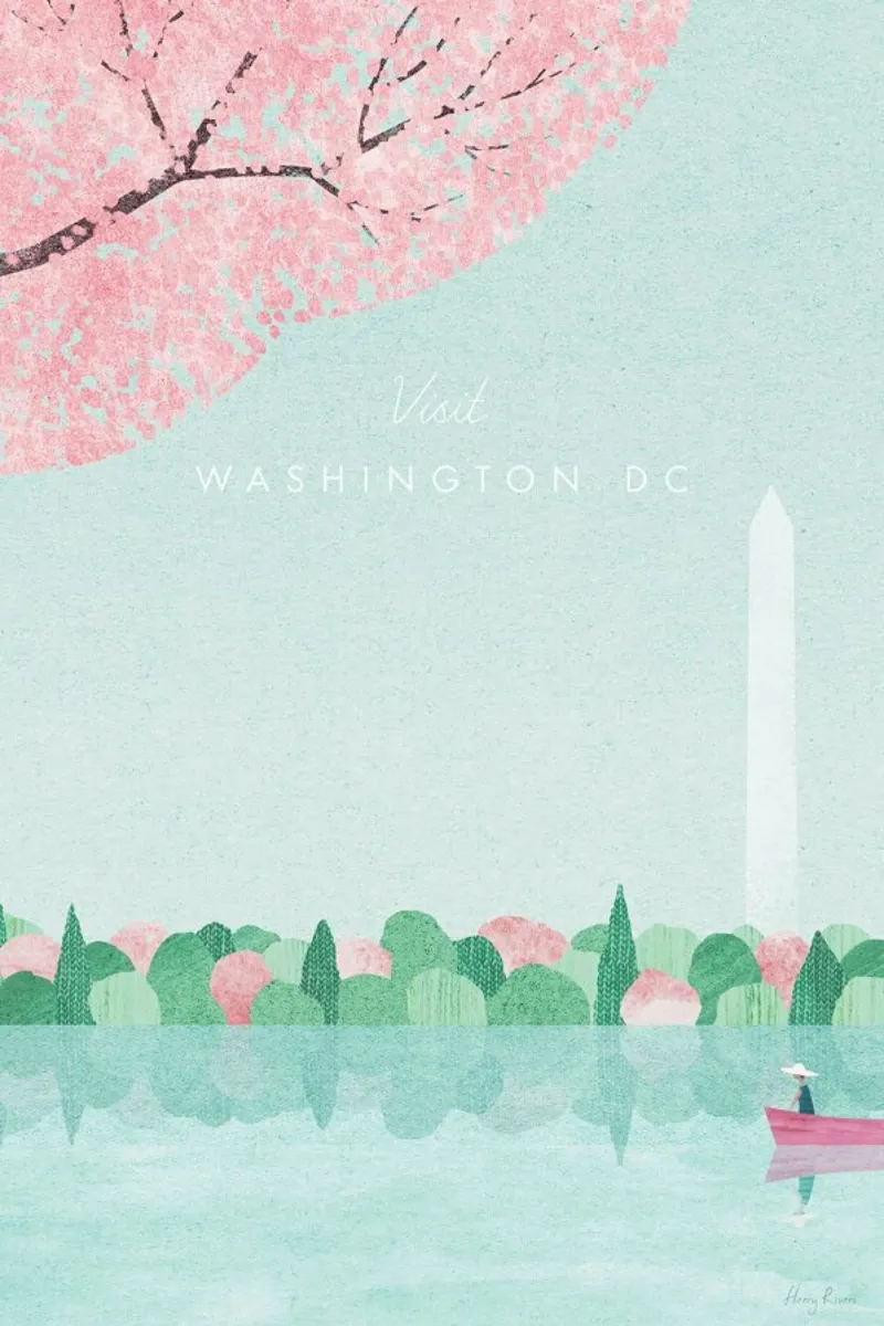 Washington poster con telaio in legno da Henry Rivers