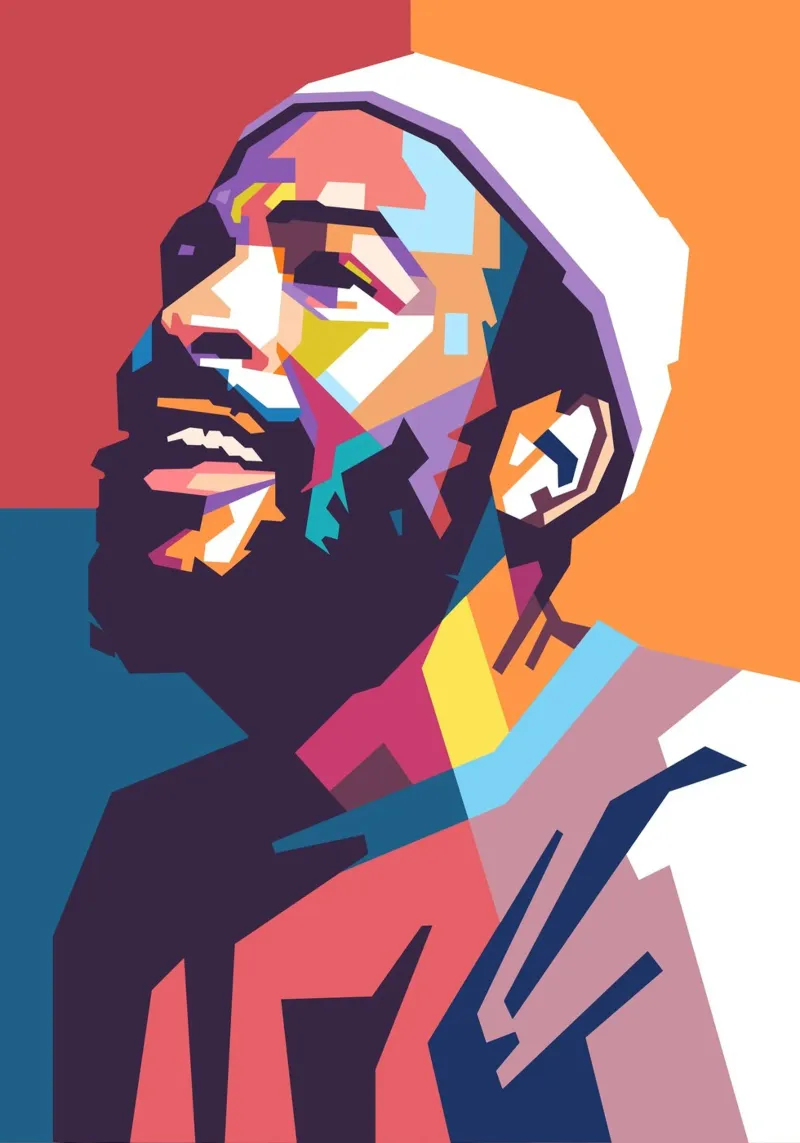 Retrato pop art de Marvin Gaye poster de Hantamrata
