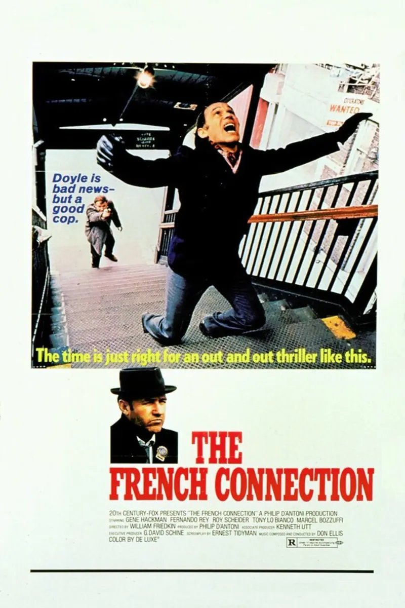 ‘The French Connection’ Retro Movie Poster pellicola backlit da Gallery Print and Art Limited