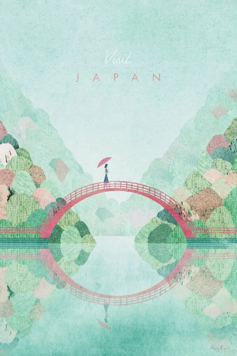Japan, Autumn poster con telaio in plastica da Henry Rivers
