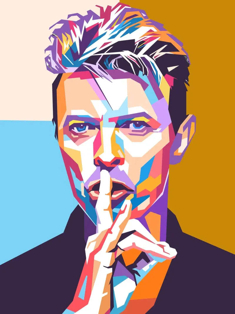 Ritratto pop art di David Bowie pellicola backlit da Hantamrata