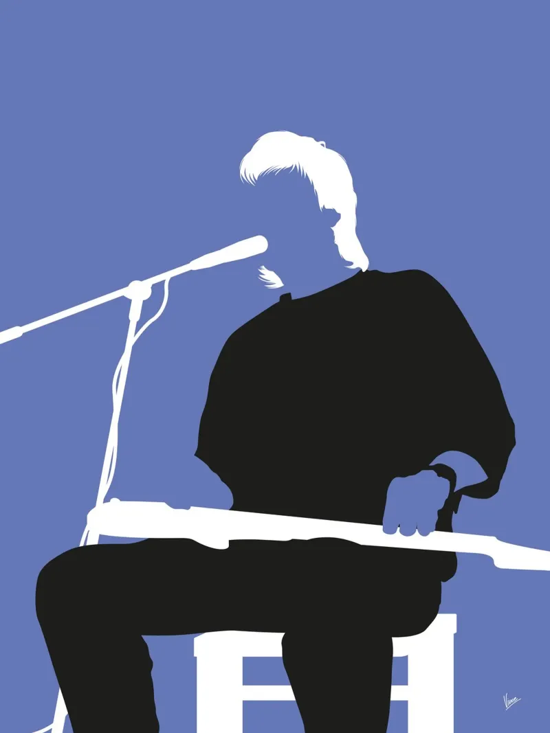 No208 Jeff Healey poster con telaio in legno da Iconic Rockstars