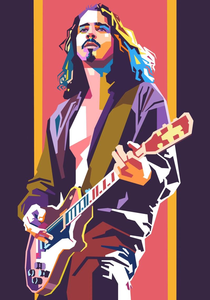 Chris Cornell stile artistico WPAP pellicola backlit da Hantamrata
