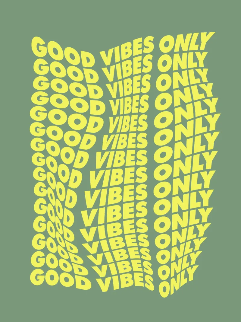 Good Vibes Only Cheerful Modern Warped Typografie Design plexiglass da THE MOTIVATED TYPE