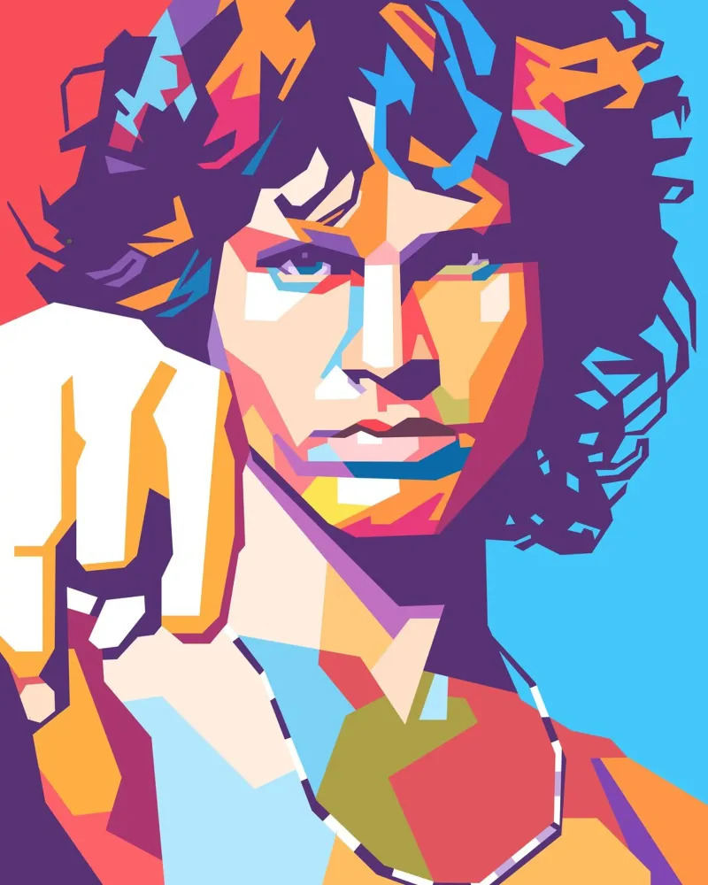 Stile artistico di Jim Morrison WPAP pellicola backlit da Hantamrata