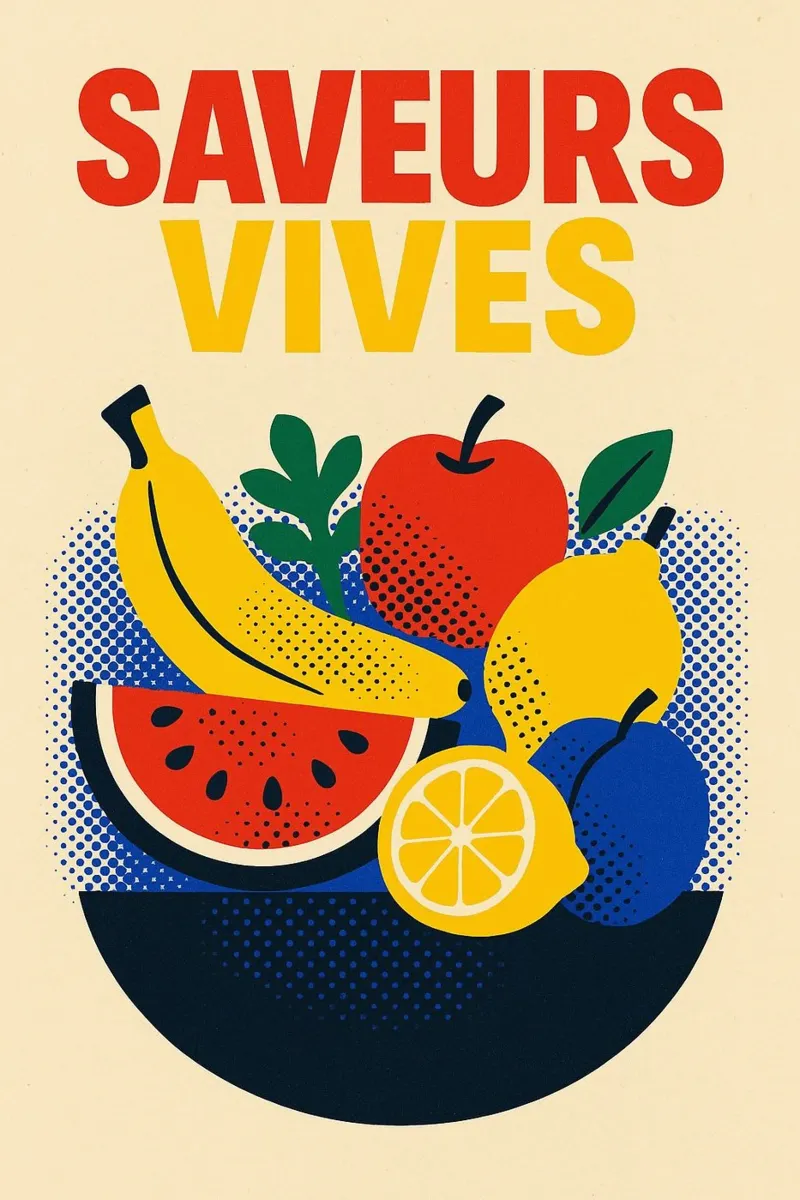 Saveurs Vives - Voller Früchte und Sonne Forex-Platte von Pop and Fruits - Affiches & posters