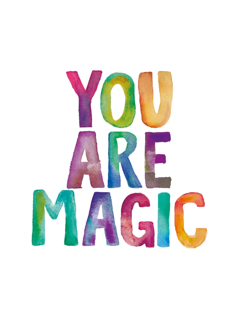 Sei magico Design tipografico arcobaleno per bambini carta hahnemühle da THE MOTIVATED TYPE