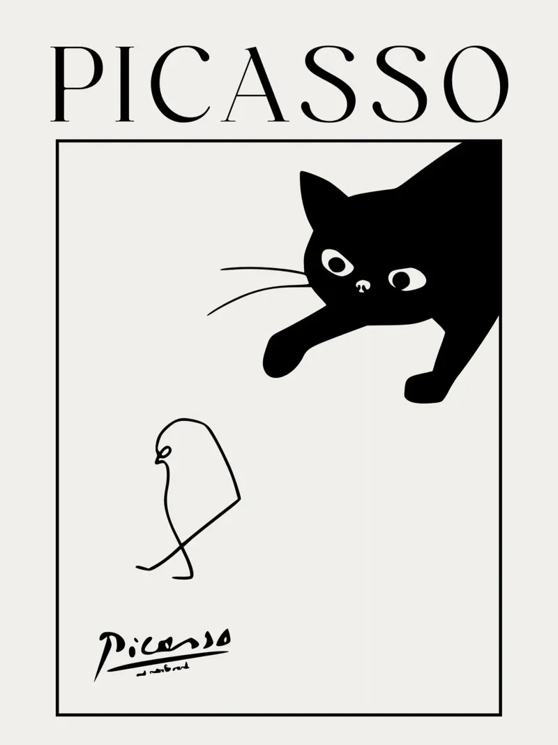 playful black cat canvas van ramosashop