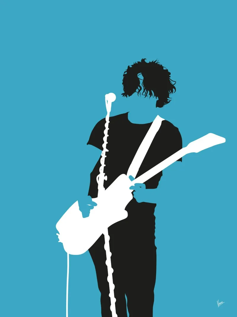 No295 The White Stripes poster con telaio in alluminio da Iconic Rockstars