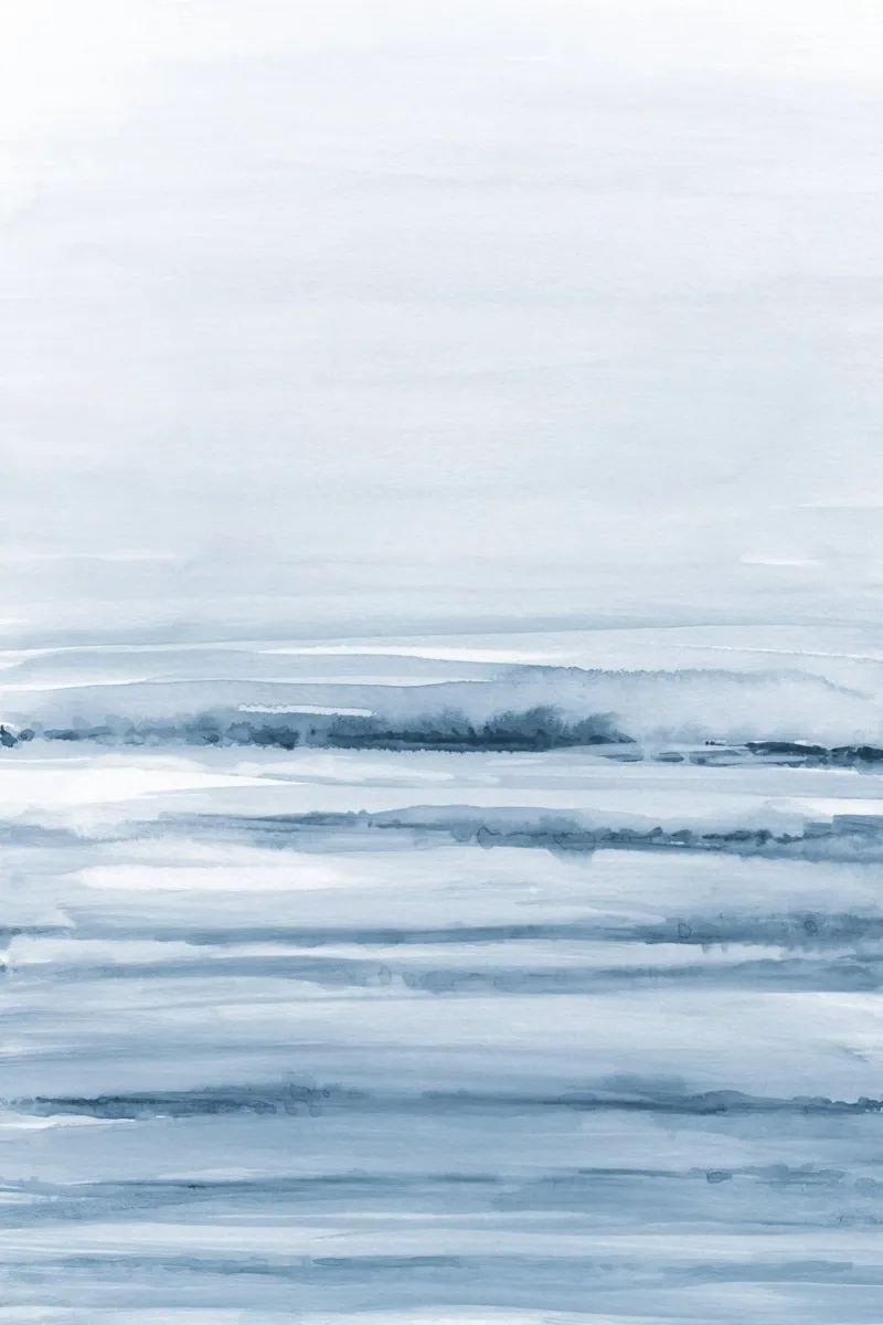 Blaue Aquarellstriche Hahnemühle von NouveauPrints