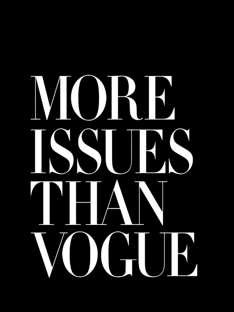 Più numeri di Vogue Black Typografie Design poster con telaio in plastica da THE MOTIVATED TYPE
