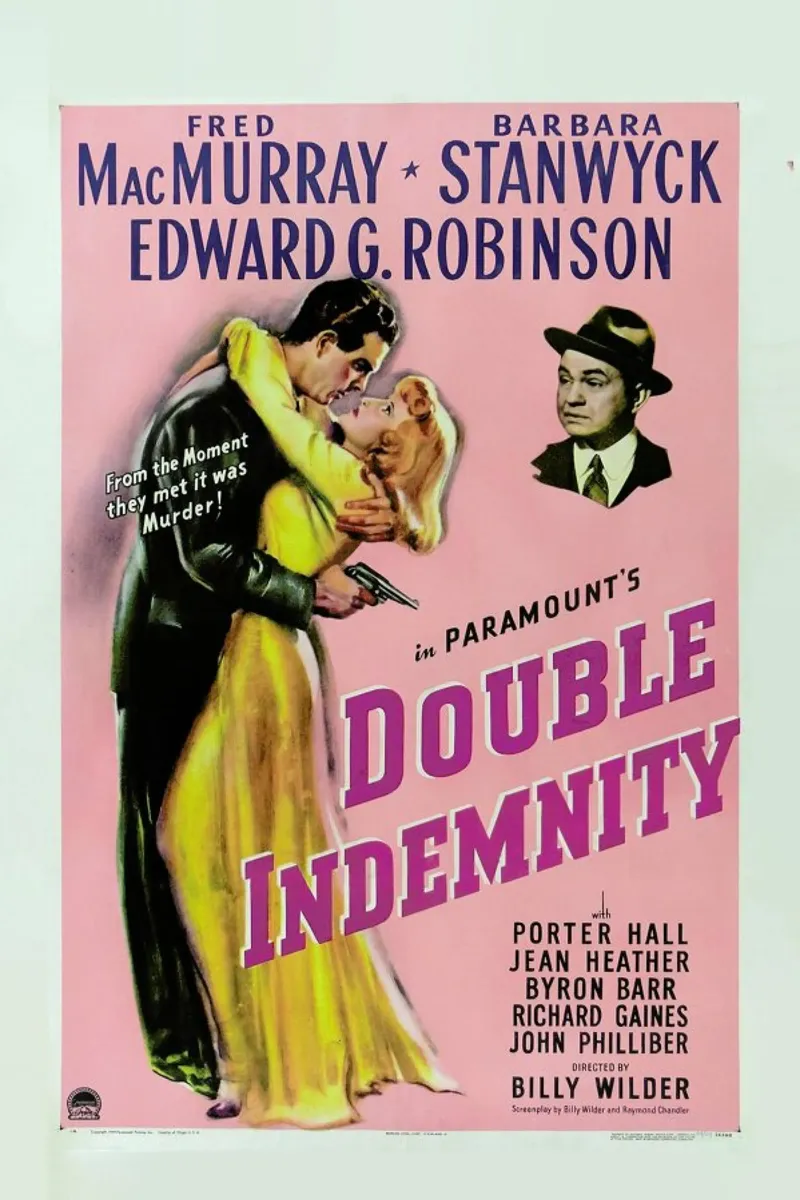 ‘Double Indemnity’ Retro Movie Poster pellicola backlit da Gallery Print and Art Limited