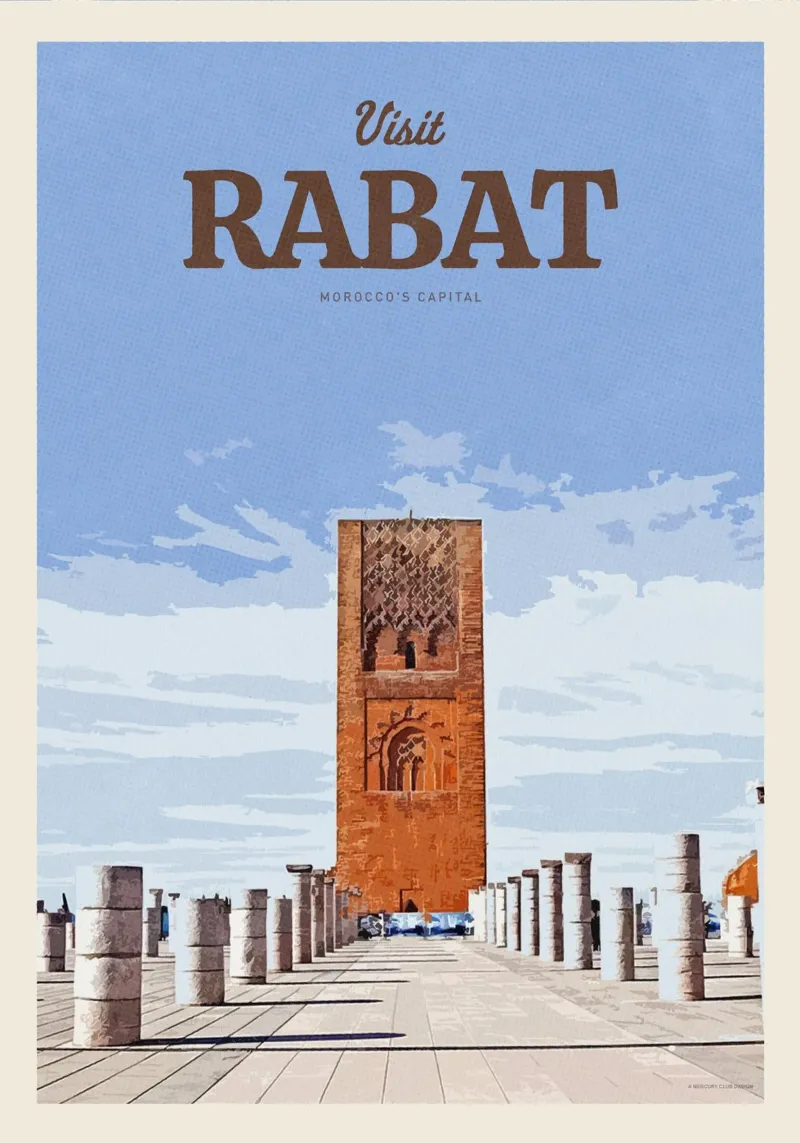 Viaggio a Rabat poster con telaio in alluminio da Mercury Club