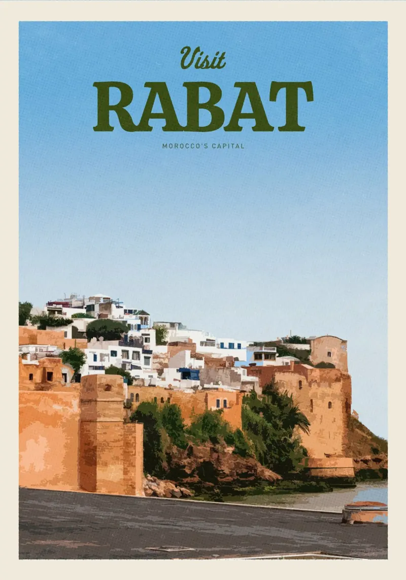 Viaggio a Rabat poster con telaio in legno da Mercury Club