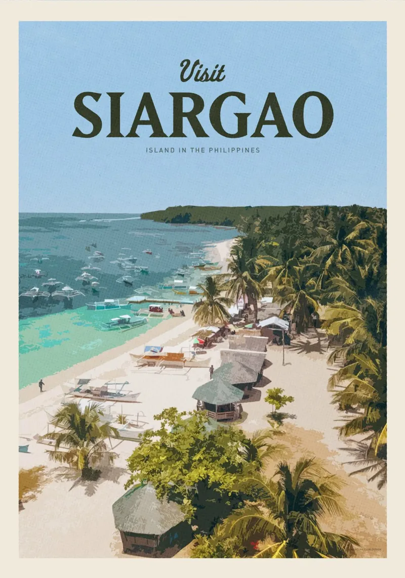 Viaggio a Siargao poster con telaio in plastica da Mercury Club