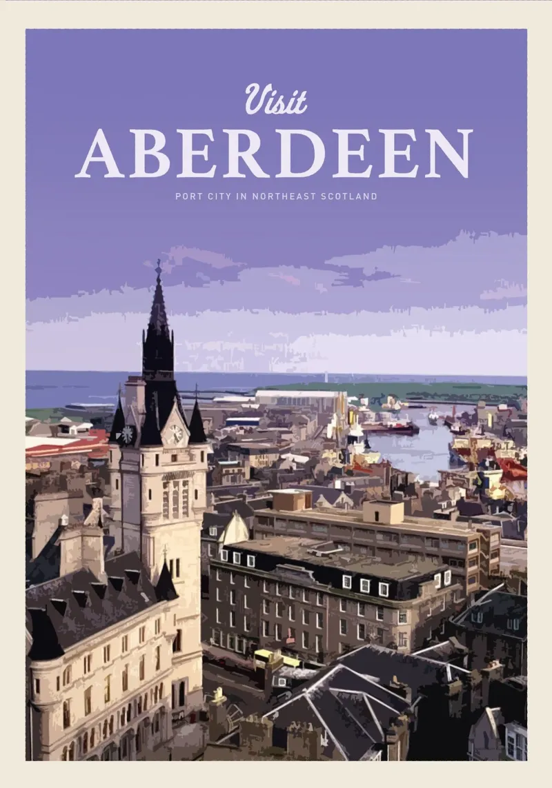 Viaggio a Aberdeen poster con telaio in plastica da Mercury Club