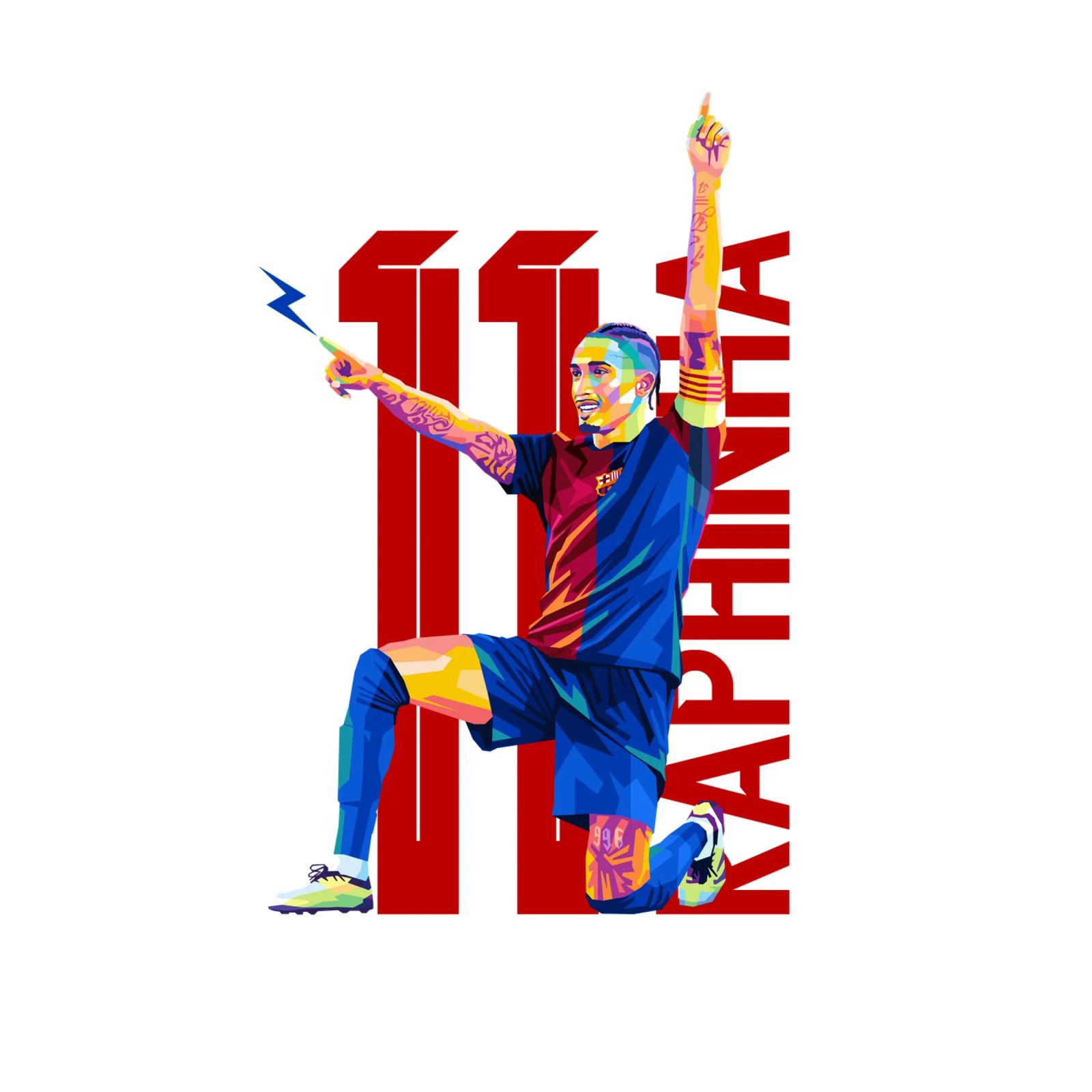 Raphinha WPAP Pop Art poster van WPAP MALANG