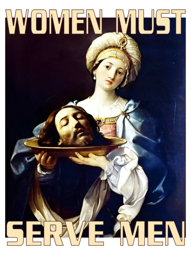 La donna deve servire l'uomo Arte femminista non dichiarata poster con telaio in legno da rangginangs