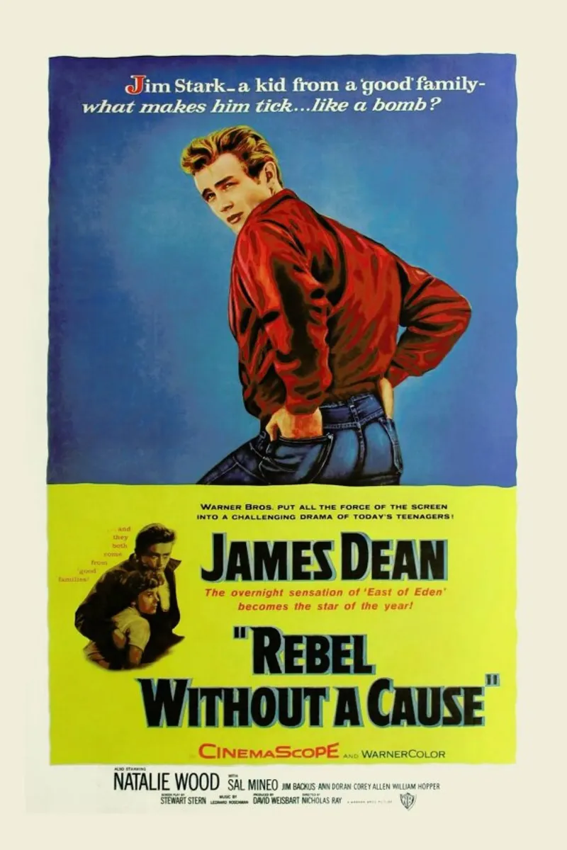 ‘Rebel Without a Cause’ Retro Movie Poster pellicola backlit da Gallery Print and Art Limited