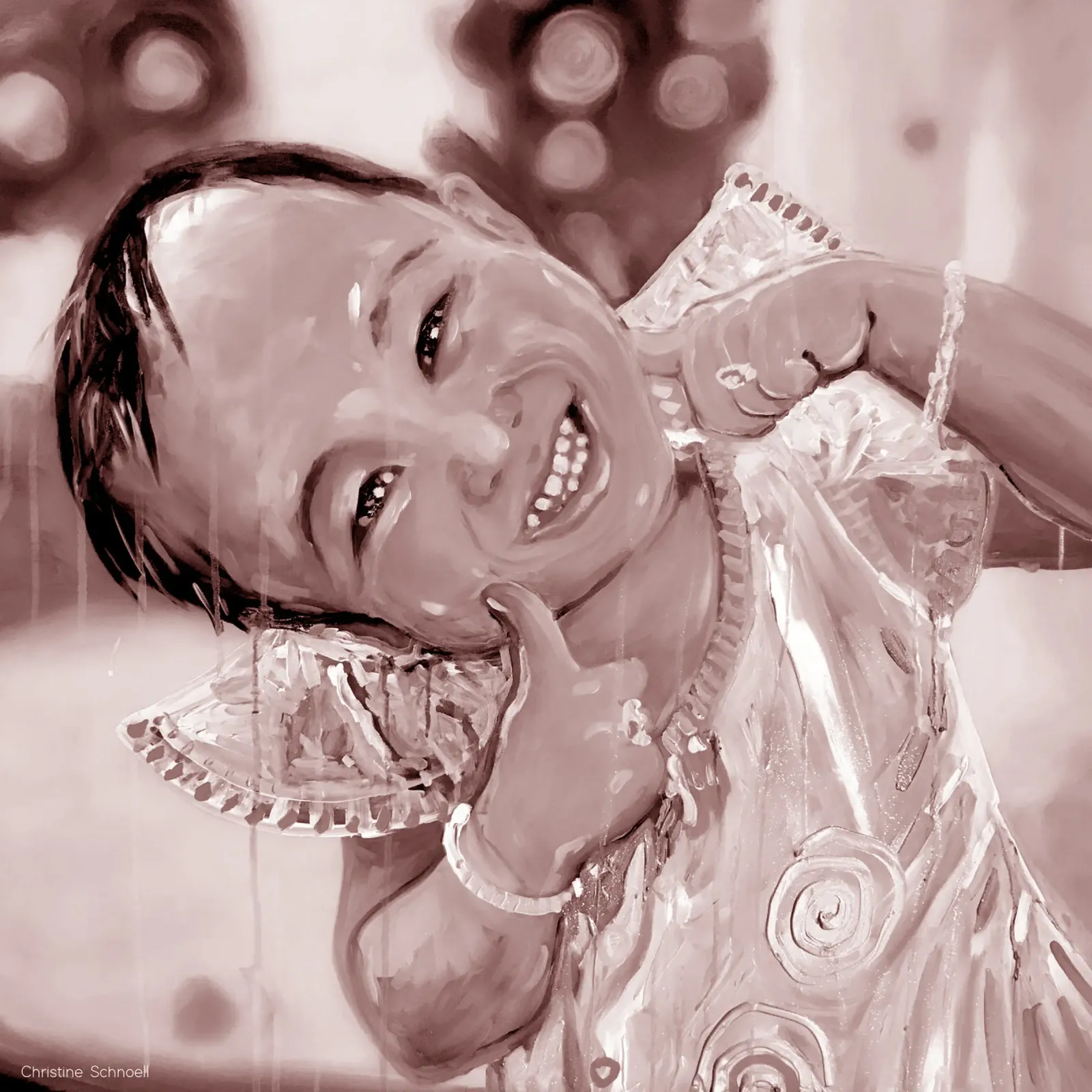 Happy Smile Asia poster con telaio in alluminio da Happy 😃 Art 🎨 by Christine Schnoell