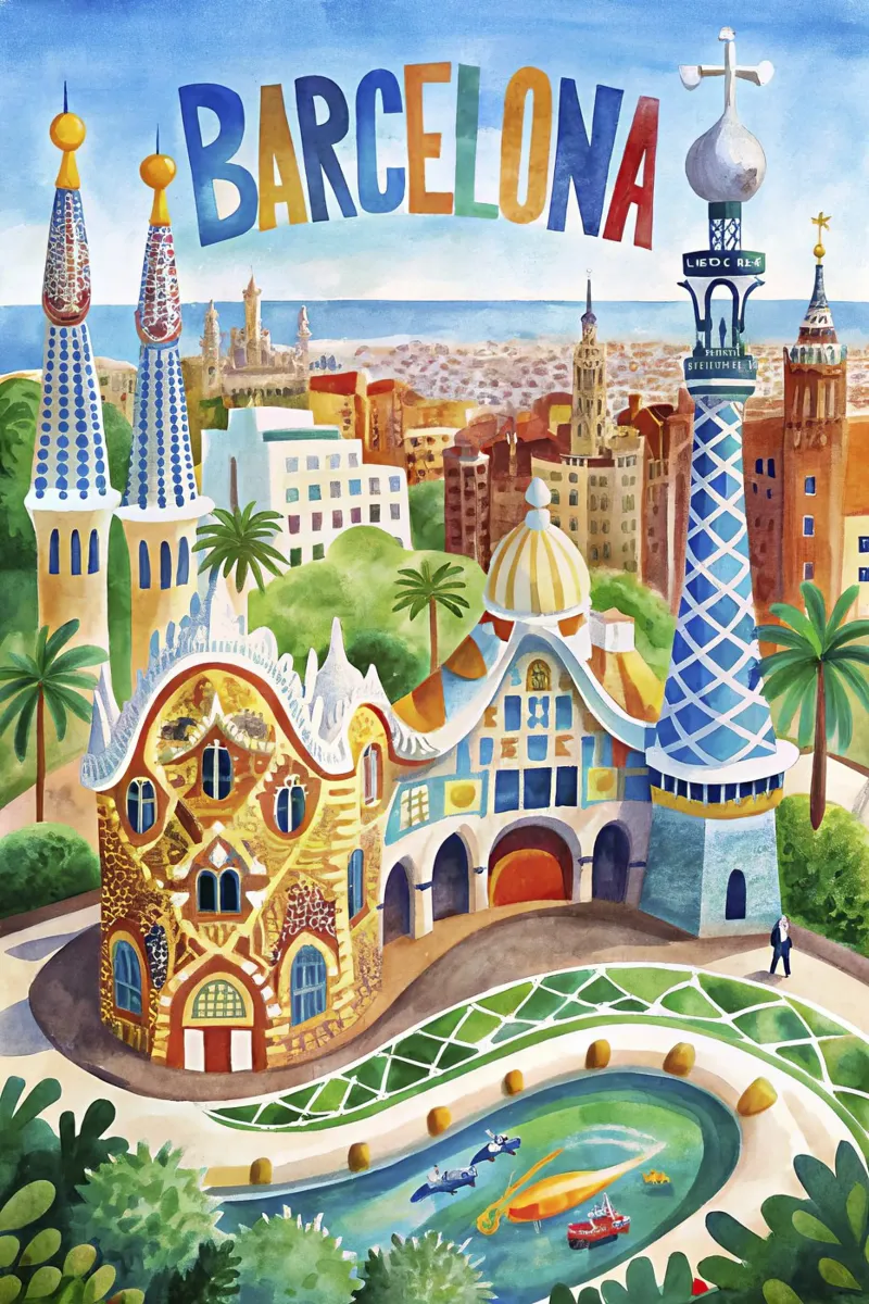 Poster d'epoca di Barcellona pellicola backlit da 🎁 ARTVI-SHOP
