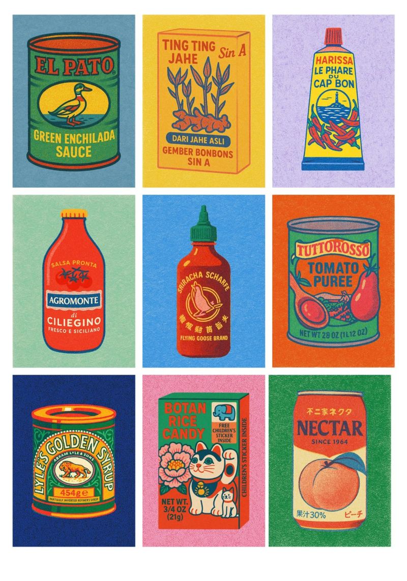 Risographie Kitchenprint "Eat The World" No. 1 poster by typealive