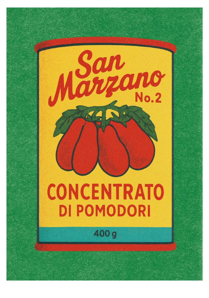 Risographie Kitchenprint "Eat The World" n. 11 tela con Cornice a cassetta da typealive