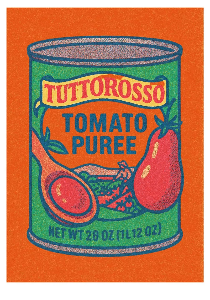Risographie Kitchenprint "Eat The World" n. 14 poster con telaio in alluminio da typealive