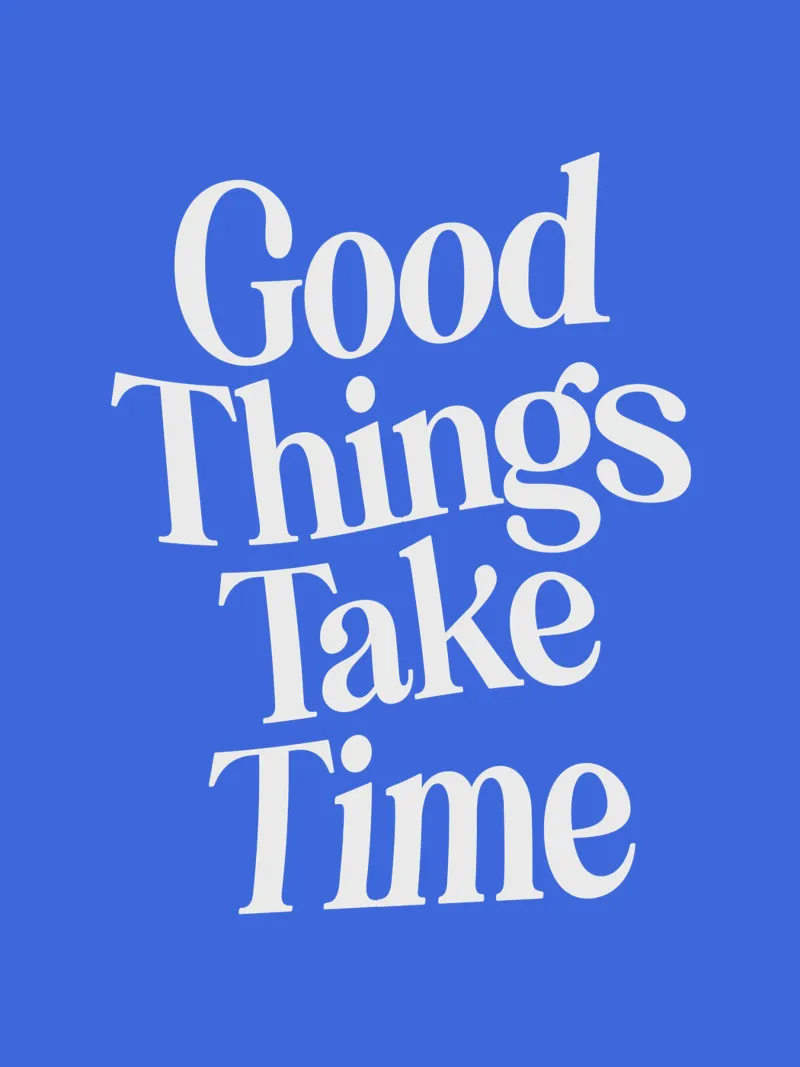 Gut Ding will Weile haben Glücklich Positiv Optimistisch Typografie Hahnemühle von THE MOTIVATED TYPE